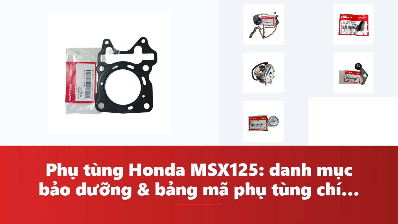 Phụ tùng Honda MSX125: danh mục bảo dưỡng & bảng mã phụ tùng chính hãng