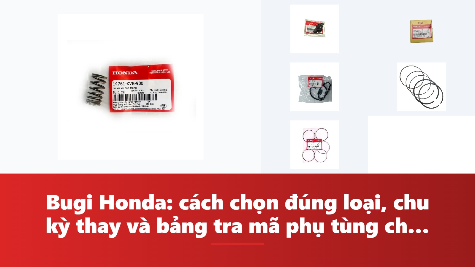 Bugi Honda: cách chọn đúng loại, chu kỳ thay và bảng tra mã phụ tùng chính hãng