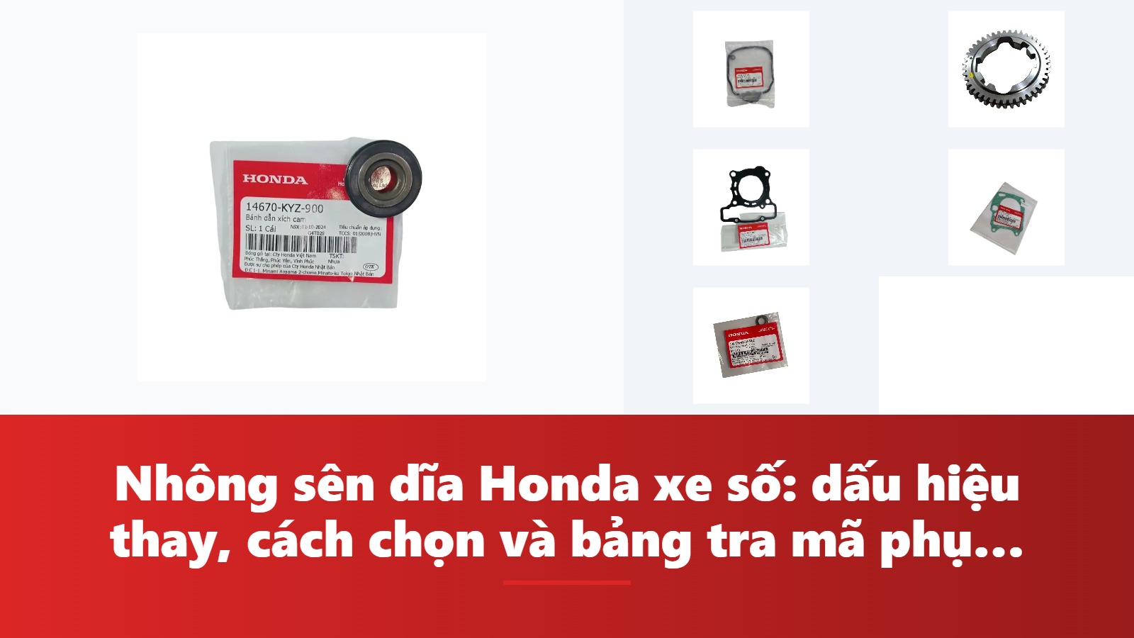Nhông sên dĩa Honda xe số: dấu hiệu thay, cách chọn và bảng tra mã phụ tùng