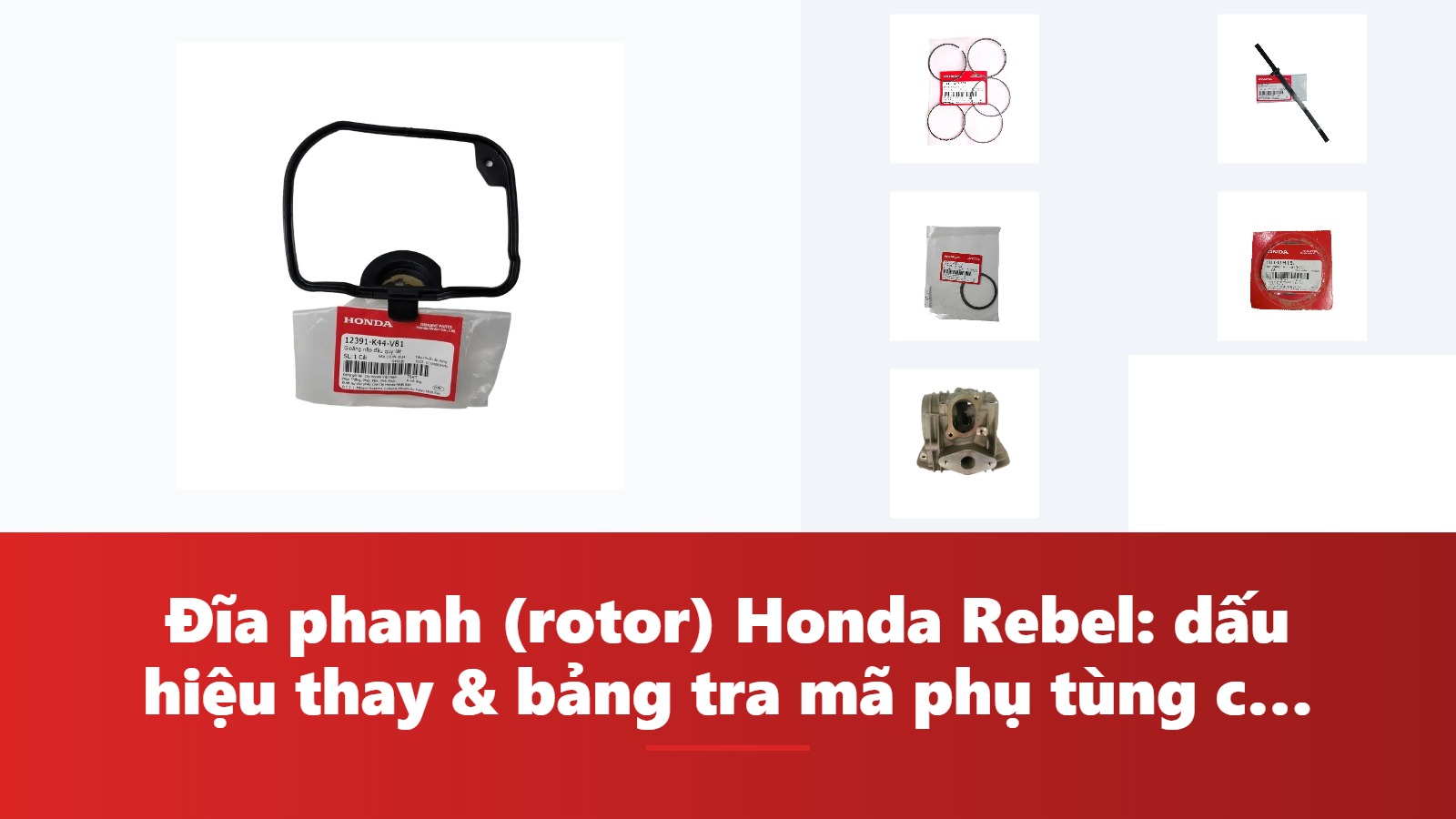 Đĩa phanh (rotor) Honda Rebel: dấu hiệu thay & bảng tra mã phụ tùng chính hãng