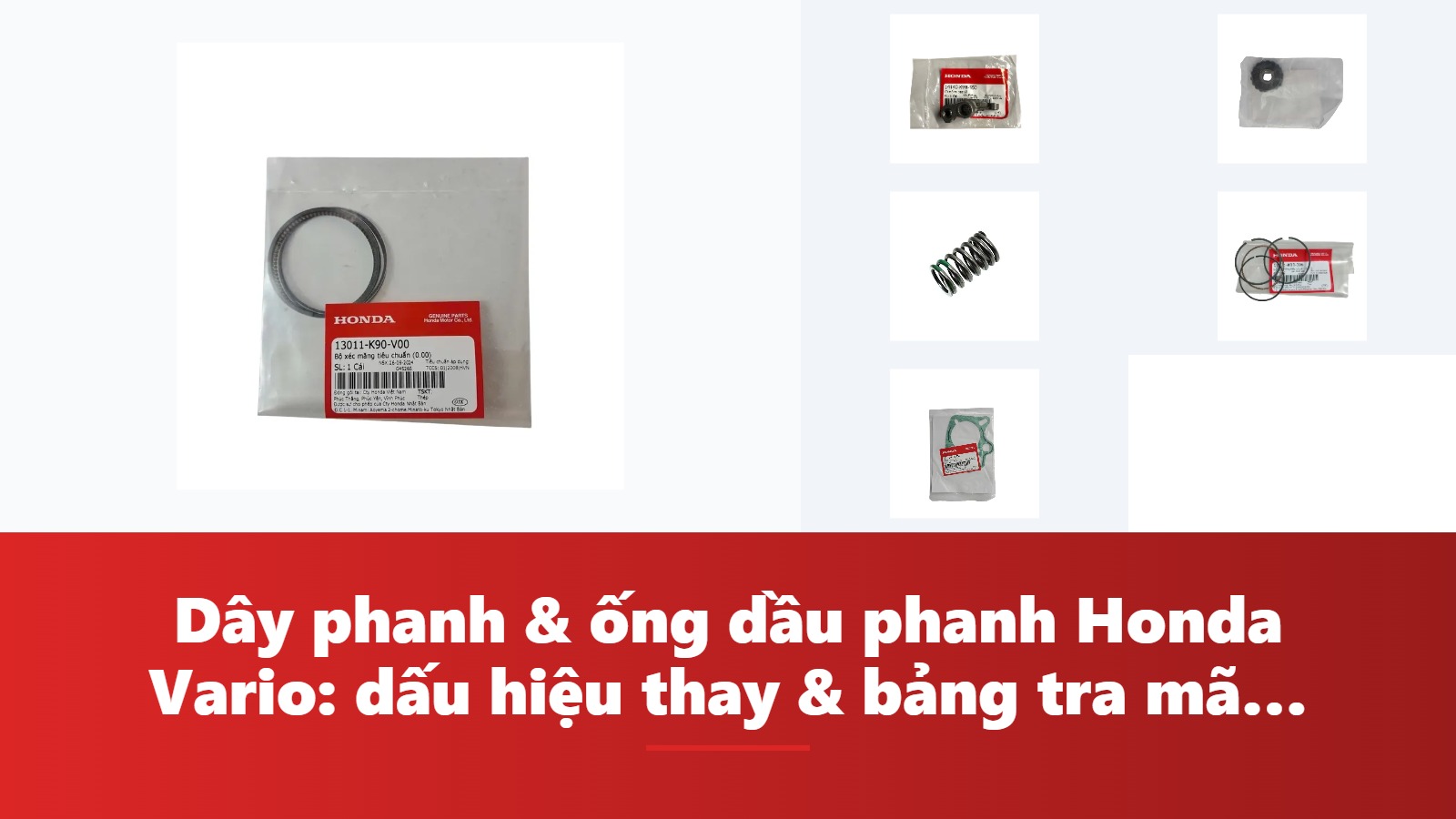 Dây phanh & ống dầu phanh Honda Vario: dấu hiệu thay & bảng tra mã phụ tùng chính hãng