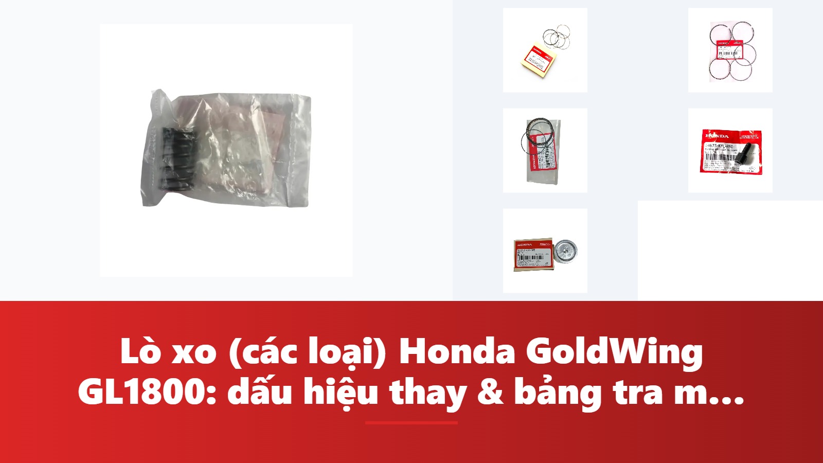 Lò xo (các loại) Honda GoldWing GL1800: dấu hiệu thay & bảng tra mã phụ tùng chính hãng
