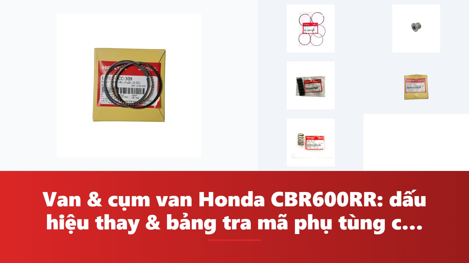 Van & cụm van Honda CBR600RR: dấu hiệu thay & bảng tra mã phụ tùng chính hãng