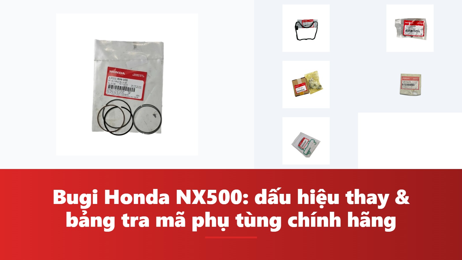 Bugi Honda NX500: dấu hiệu thay & bảng tra mã phụ tùng chính hãng