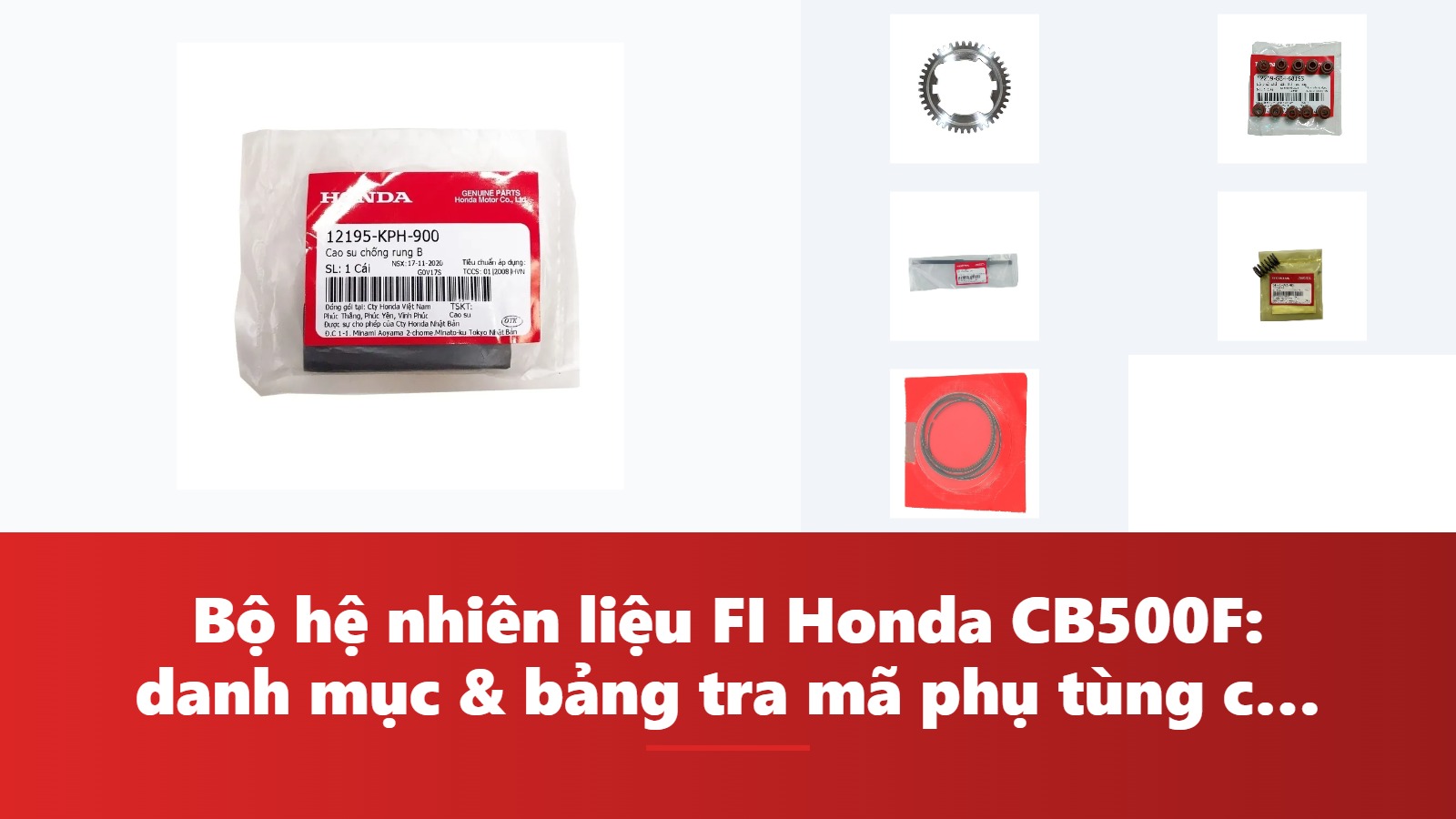 Bộ hệ nhiên liệu FI Honda CB500F: danh mục & bảng tra mã phụ tùng chính hãng