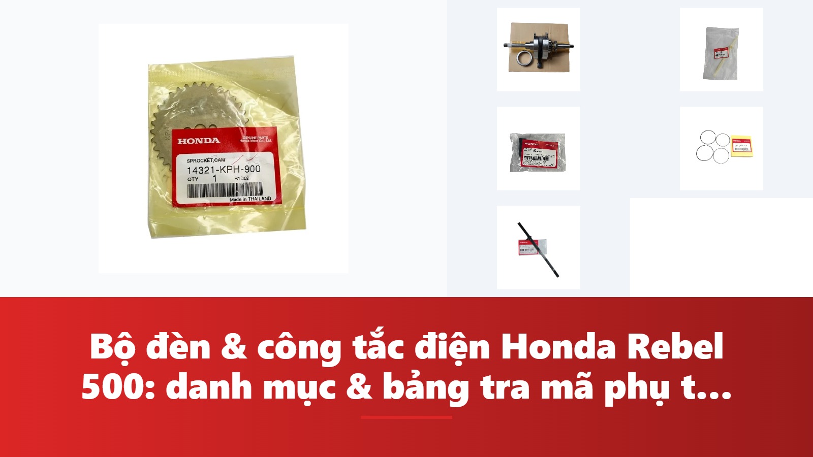 Bộ đèn & công tắc điện Honda Rebel 500: danh mục & bảng tra mã phụ tùng chính hãng