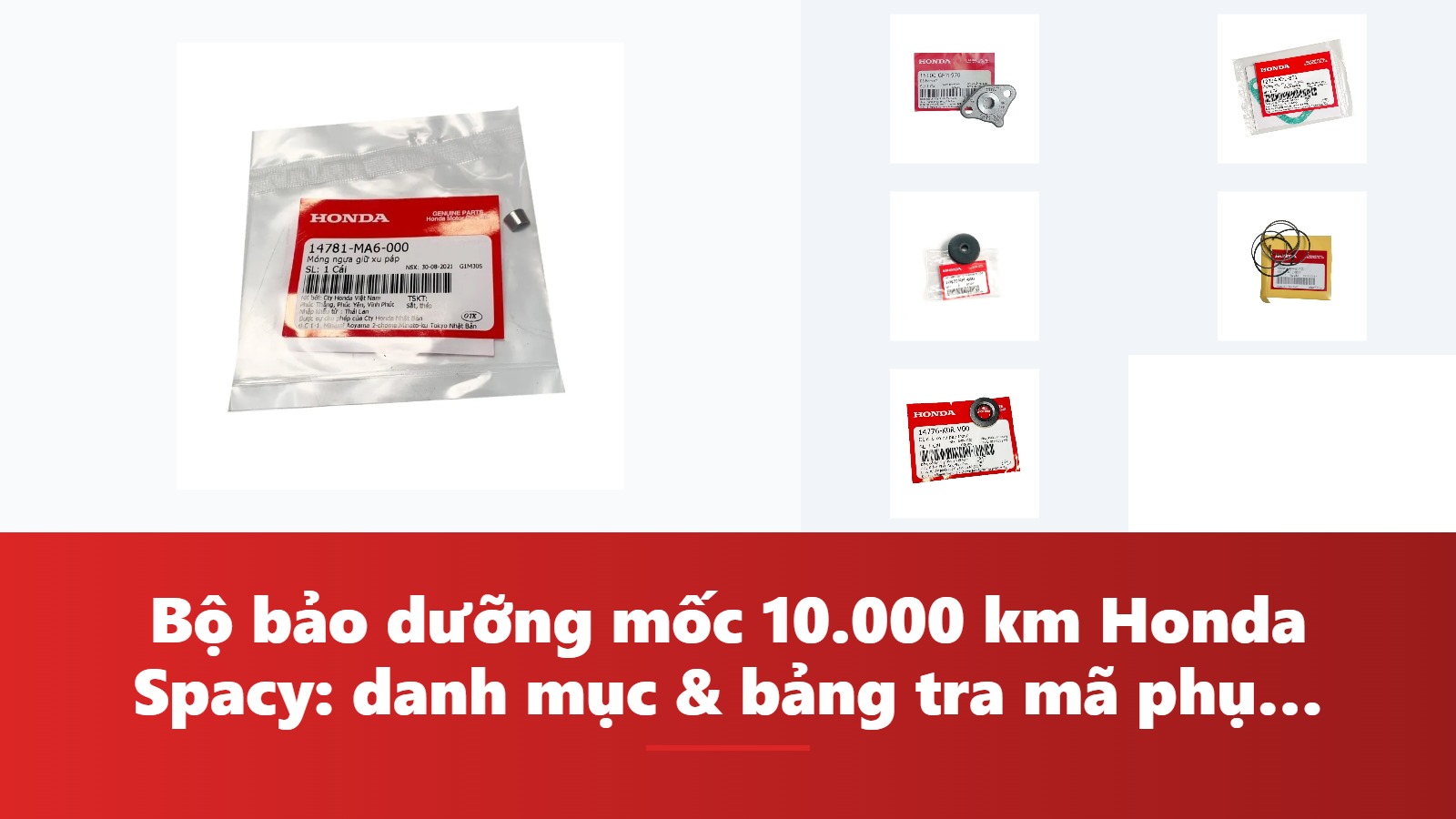 Bộ bảo dưỡng mốc 10.000 km Honda Spacy: danh mục & bảng tra mã phụ tùng chính hãng