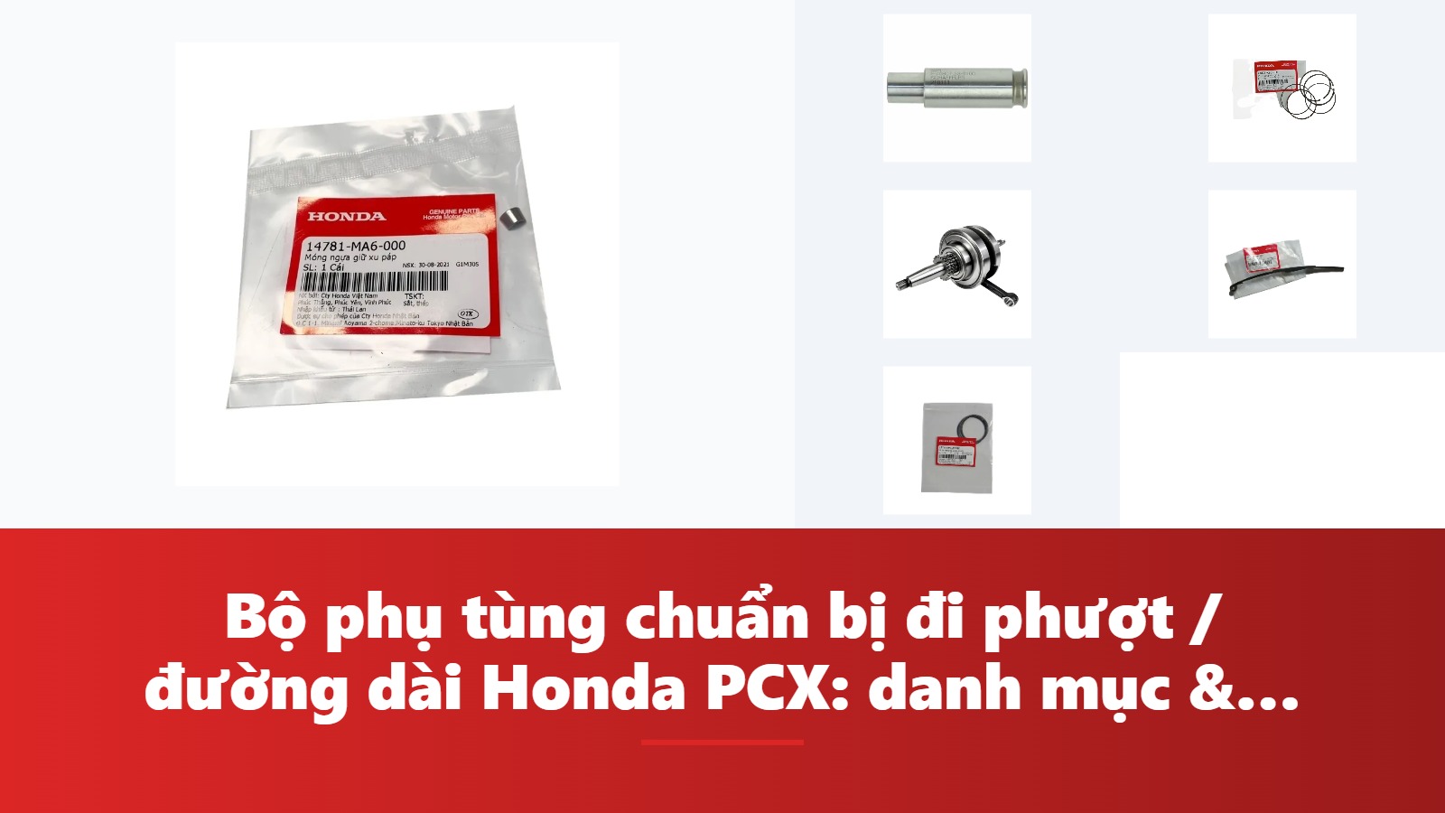 Bộ phụ tùng chuẩn bị đi phượt / đường dài Honda PCX: danh mục & bảng tra mã phụ tùng chính hãng