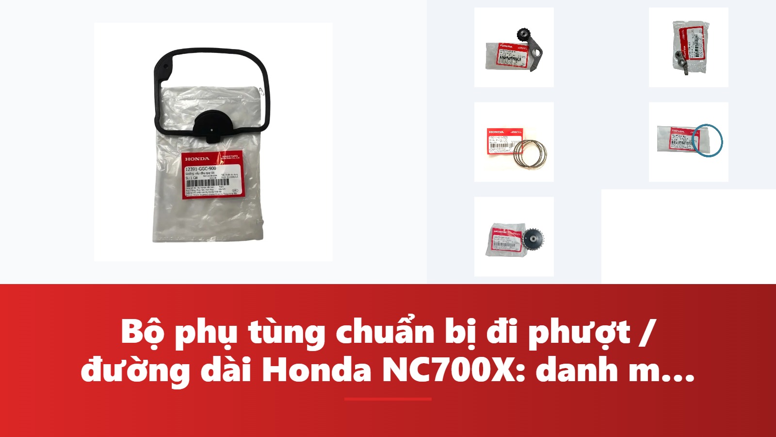 Bộ phụ tùng chuẩn bị đi phượt / đường dài Honda NC700X: danh mục & bảng tra mã phụ tùng chính hãng