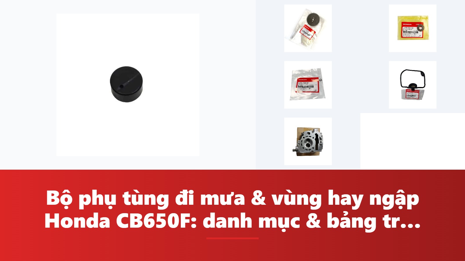 Bộ phụ tùng đi mưa & vùng hay ngập Honda CB650F: danh mục & bảng tra mã phụ tùng chính hãng