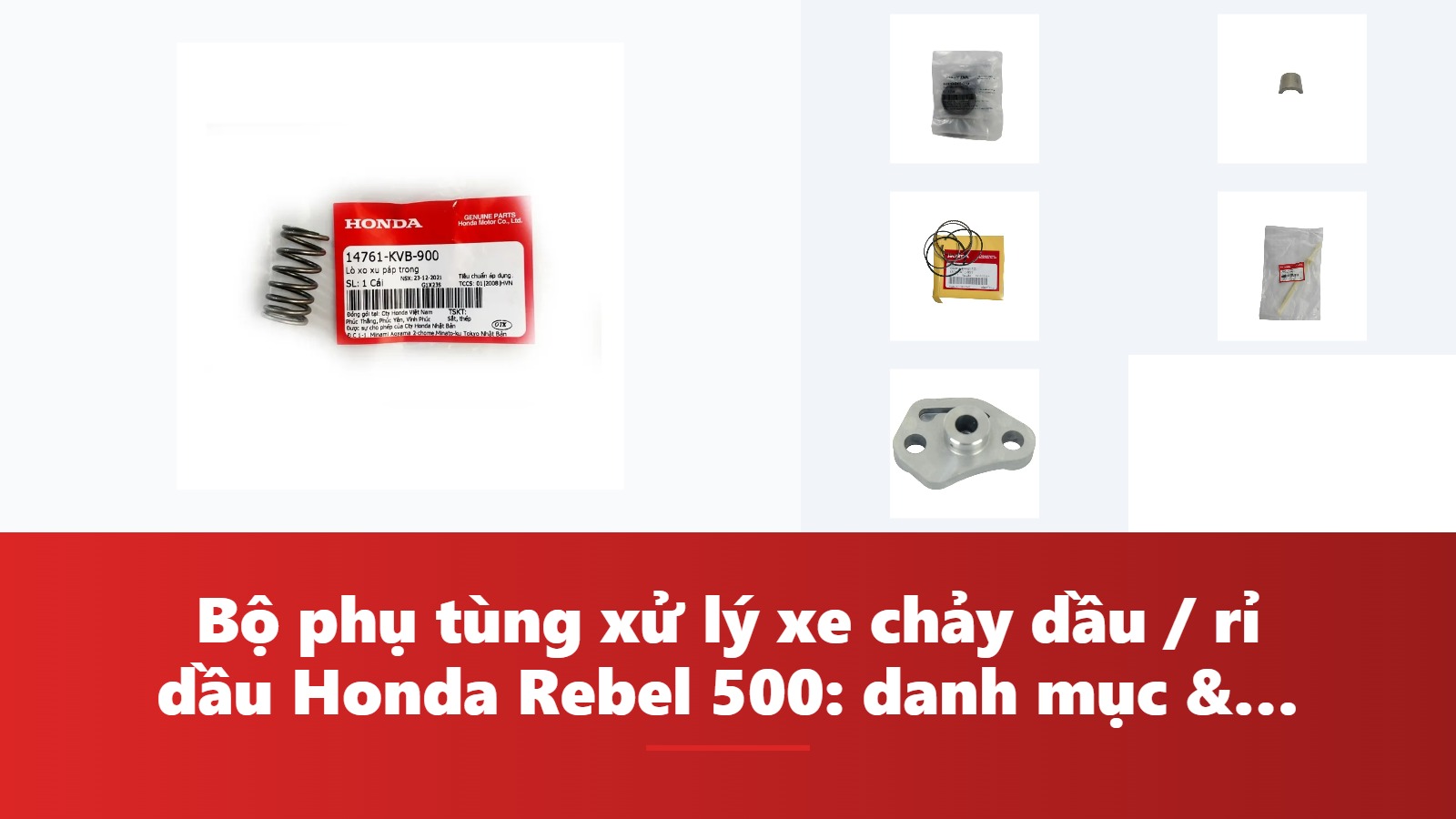 Bộ phụ tùng xử lý xe chảy dầu / rỉ dầu Honda Rebel 500: danh mục & bảng tra mã phụ tùng chính hãng