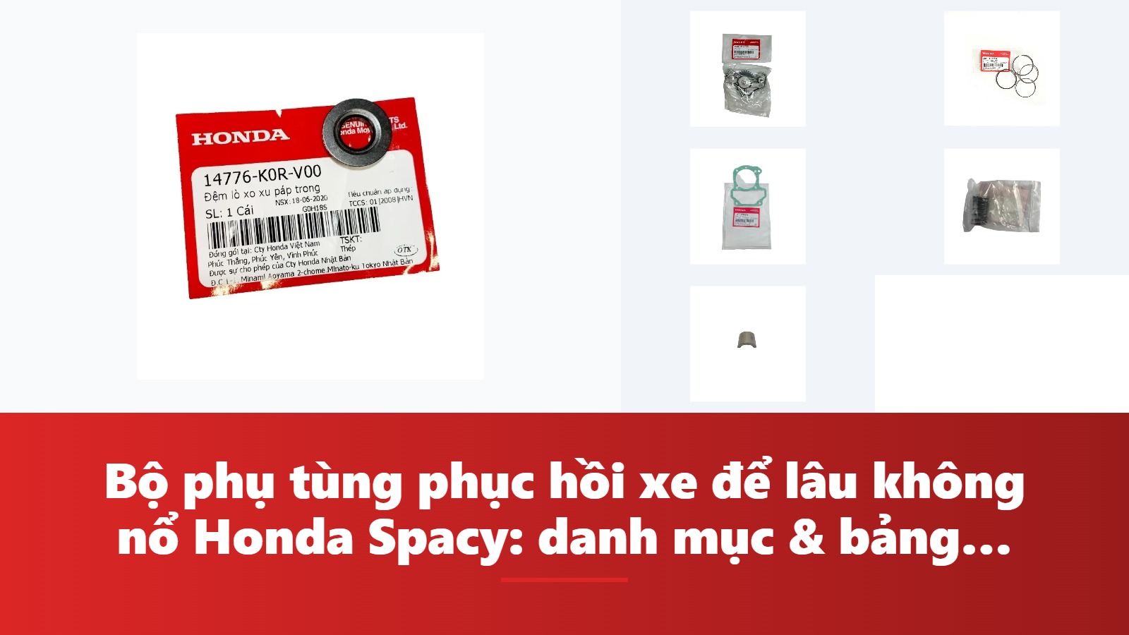 Bộ phụ tùng phục hồi xe để lâu không nổ Honda Spacy: danh mục & bảng tra mã phụ tùng chính hãng