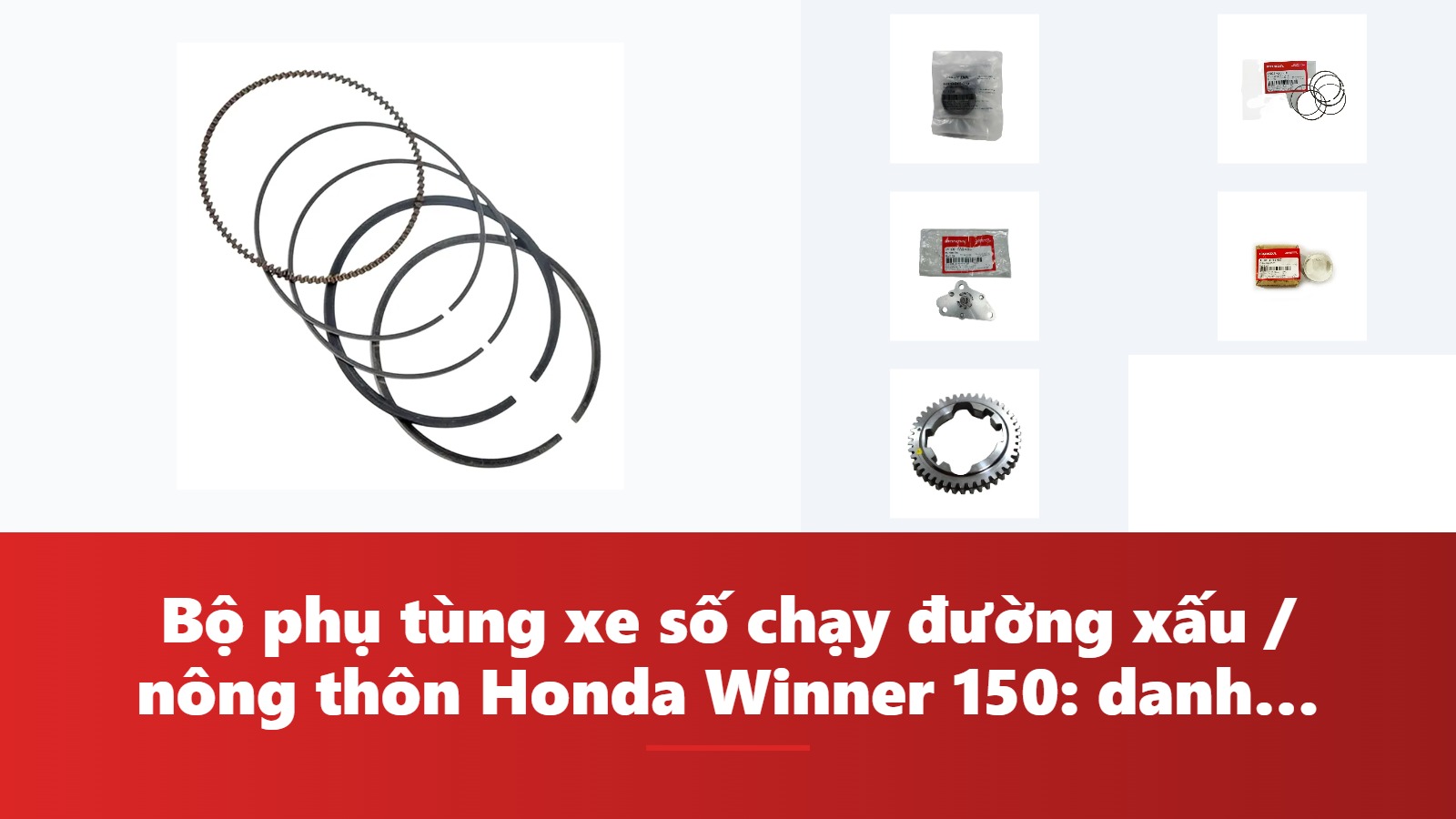 Bộ phụ tùng xe số chạy đường xấu / nông thôn Honda Winner 150: danh mục & bảng tra mã phụ tùng chính hãng