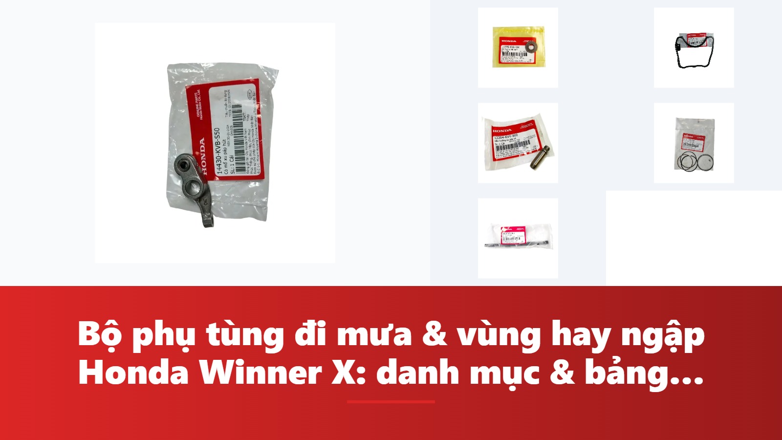 Bộ phụ tùng đi mưa & vùng hay ngập Honda Winner X: danh mục & bảng tra mã phụ tùng chính hãng