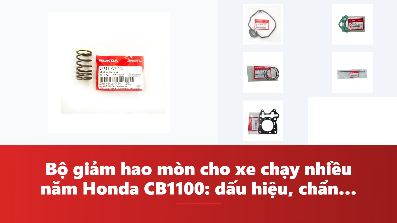 Bộ giảm hao mòn cho xe chạy nhiều năm Honda CB1100: dấu hiệu, chẩn đoán & bảng tra mã phụ tùng chính hãng