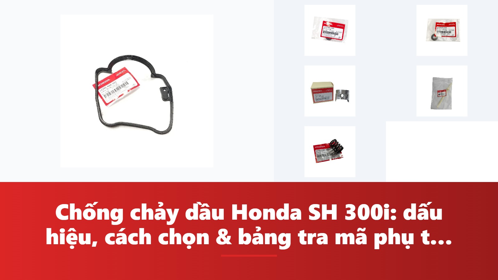 Chống chảy dầu Honda SH 300i: dấu hiệu, cách chọn & bảng tra mã phụ tùng chính hãng