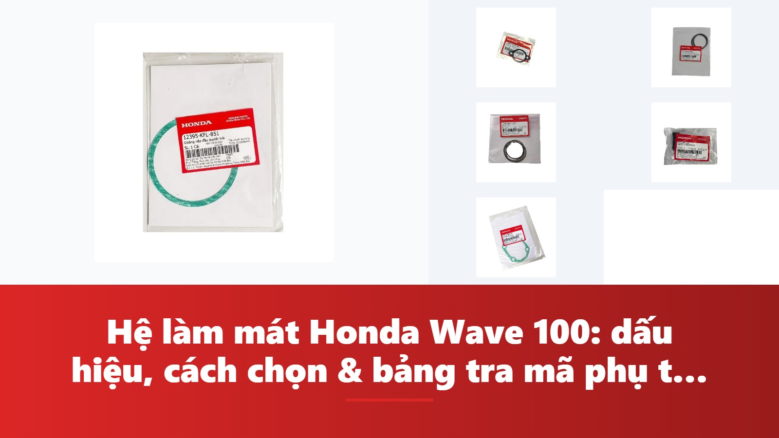 Hệ làm mát Honda Wave 100: dấu hiệu, cách chọn & bảng tra mã phụ tùng chính hãng