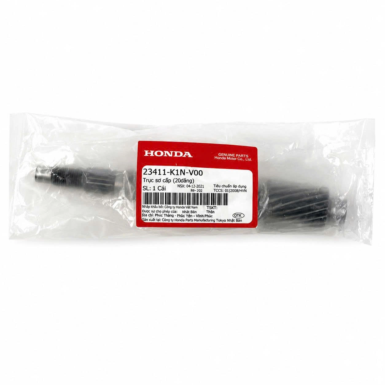 Trục sơ cấp (20răng) 23411-K1N-V00 HONDA SH MODE
