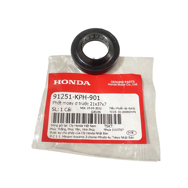 PHỚT MOAY Ơ TRƯỚC 21X37X7 91251-KPH-901 HONDA AIR BLADE 110, AIR BLADE 125, BLADE 110, CLICK 110, DREAM 110, FUTURE 125