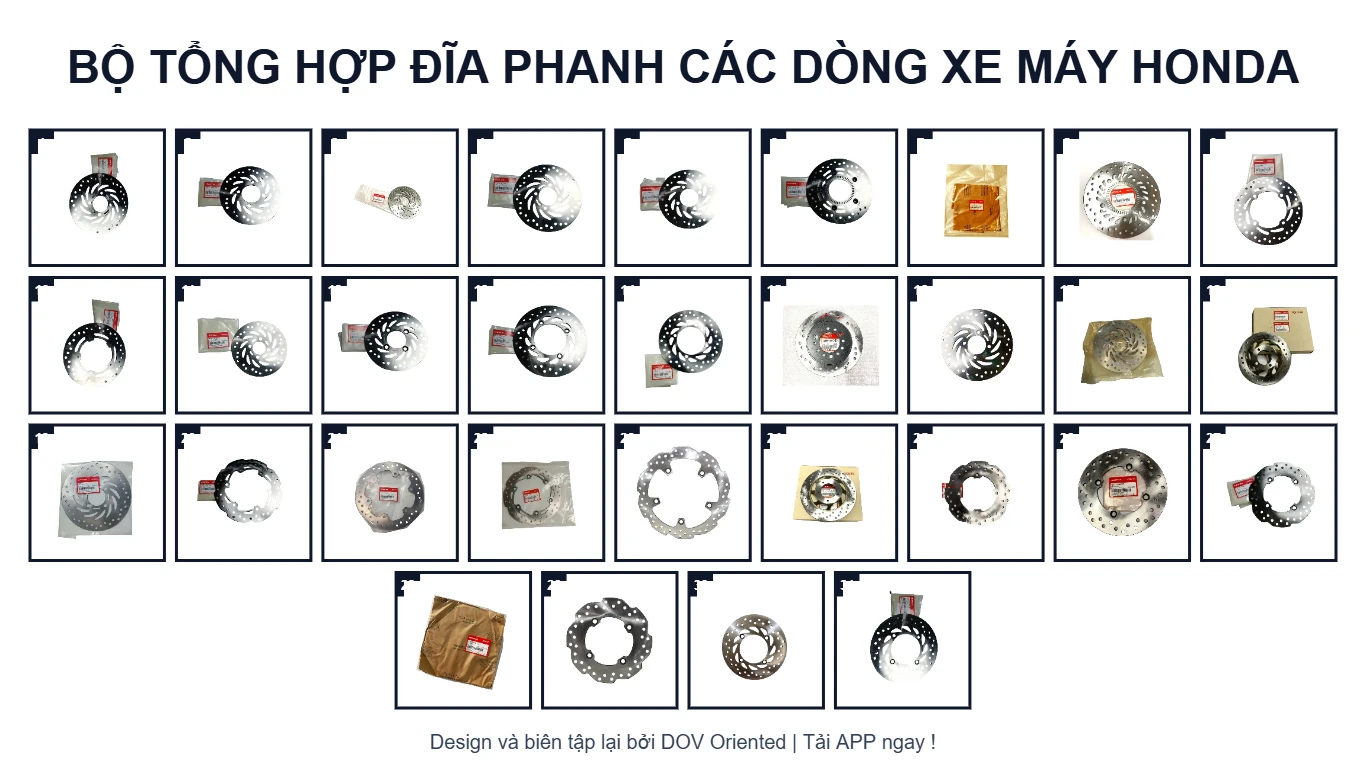 Sơ đồ EPC BỘ TỔNG HỢP ĐĨA PHANH CÁC DÒNG XE MÁY HONDA