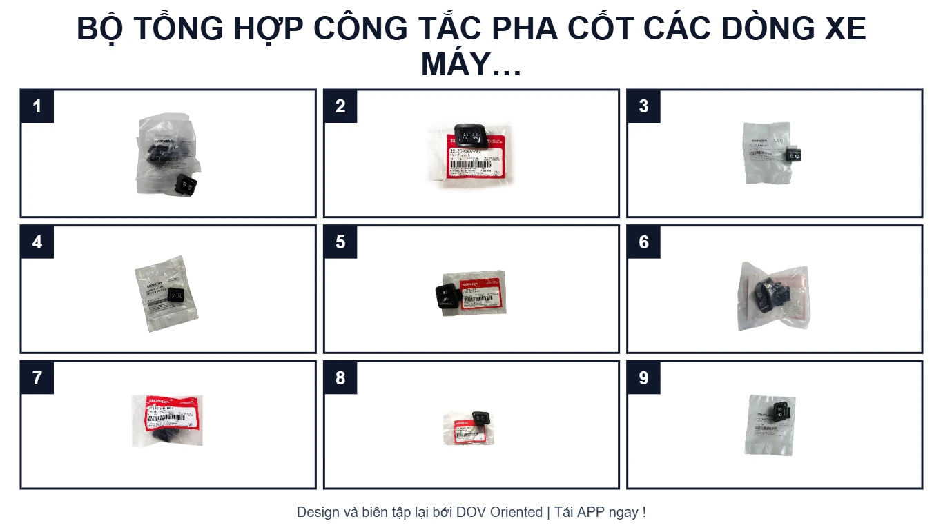 Sơ đồ EPC BỘ TỔNG HỢP CÔNG TẮC PHA CỐT CÁC DÒNG XE MÁY HONDA