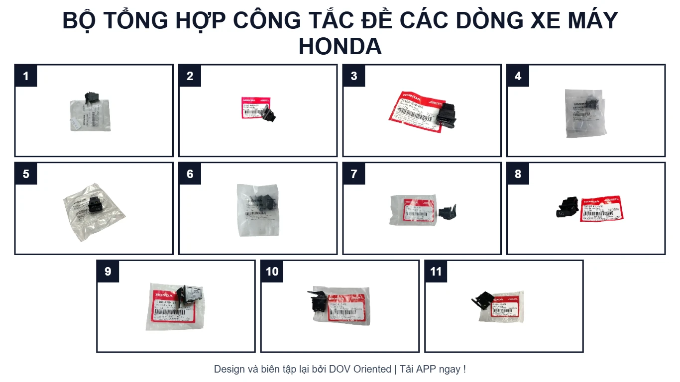 EPC BỘ TỔNG HỢP CÔNG TẮC ĐỀ CÁC DÒNG XE MÁY HONDA