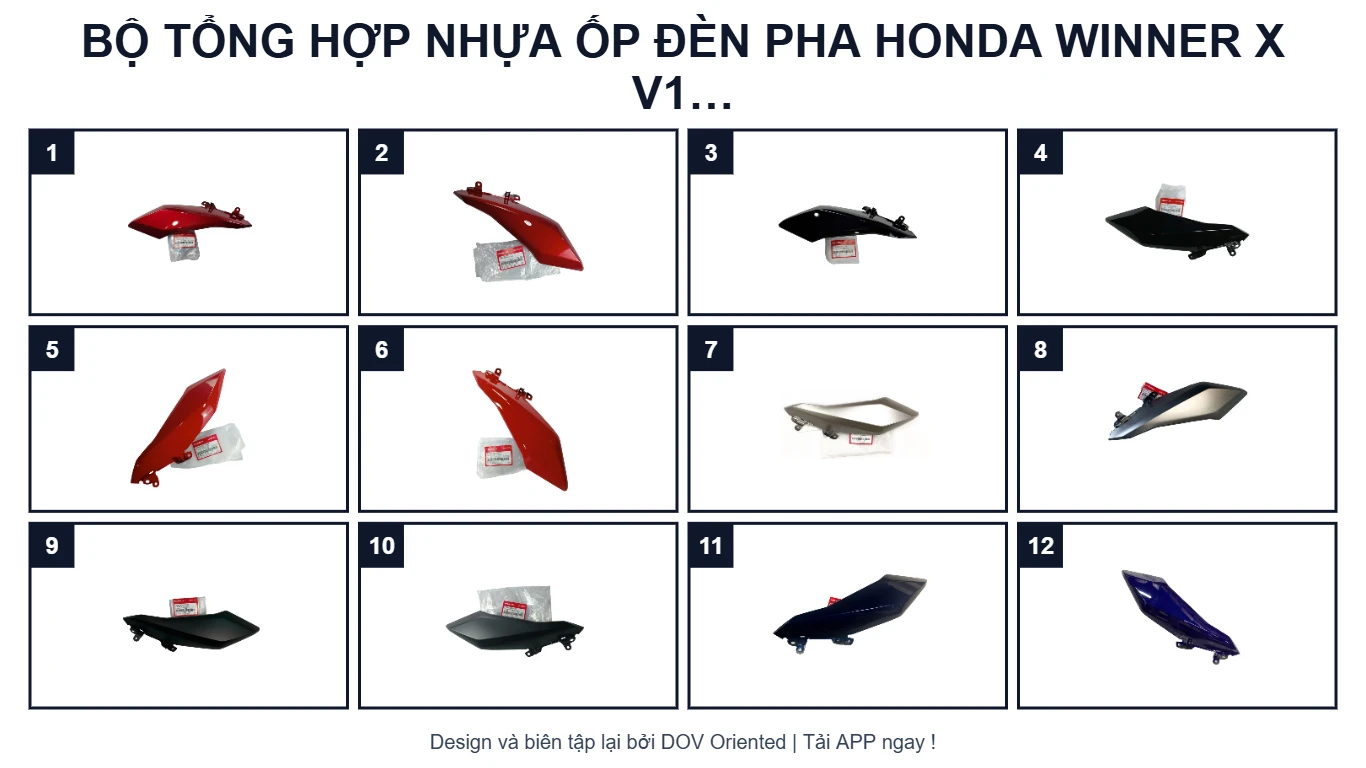 Sơ đồ EPC BỘ TỔNG HỢP NHỰA ỐP ĐÈN PHA HONDA WINNER X V1 V2