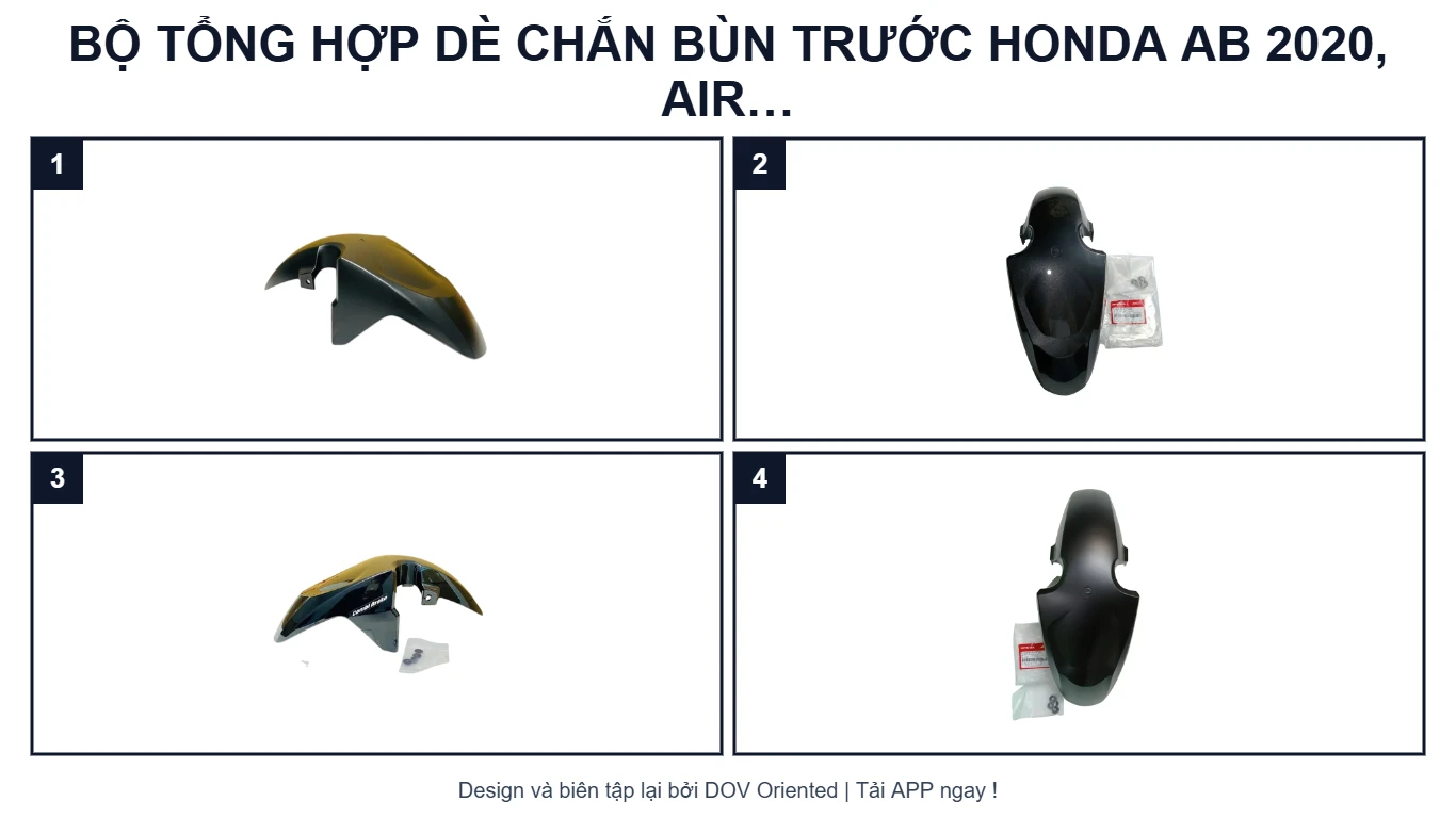 EPC BỘ TỔNG HỢP DÈ CHẮN BÙN TRƯỚC HONDA AB 2020, AIR BLADE 125