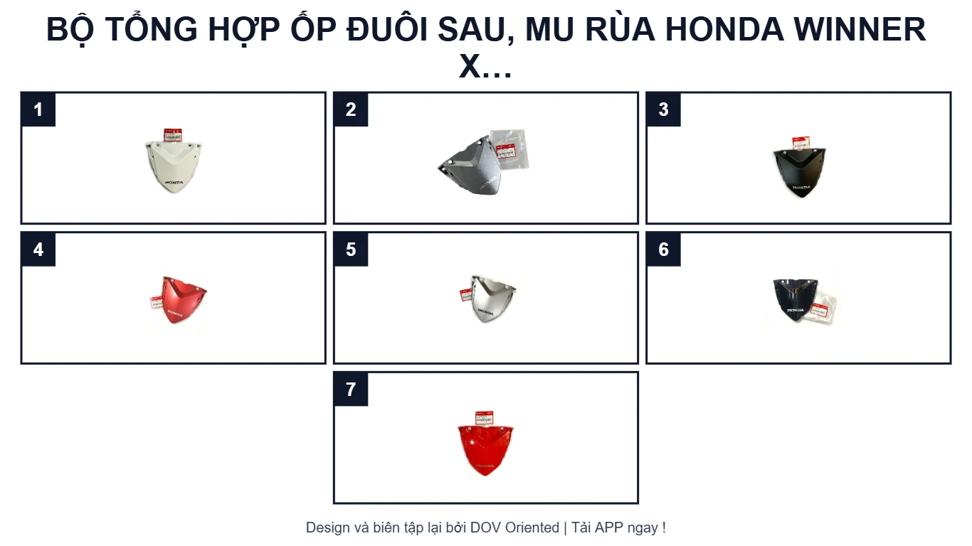 EPC BỘ TỔNG HỢP ỐP ĐUÔI SAU, MU RÙA HONDA WINNER X V3 2022+