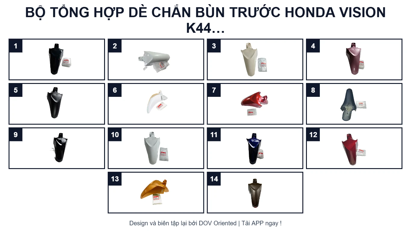 EPC BỘ TỔNG HỢP DÈ CHẮN BÙN TRƯỚC HONDA VISION K44 (2014+)