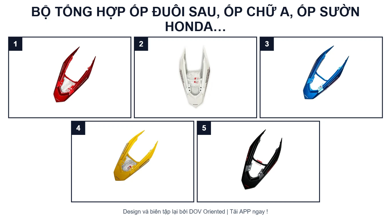 EPC BỘ TỔNG HỢP ỐP ĐUÔI SAU, ỐP CHỮ A, ỐP SƯỜN HONDA WINNER V1 (2017)