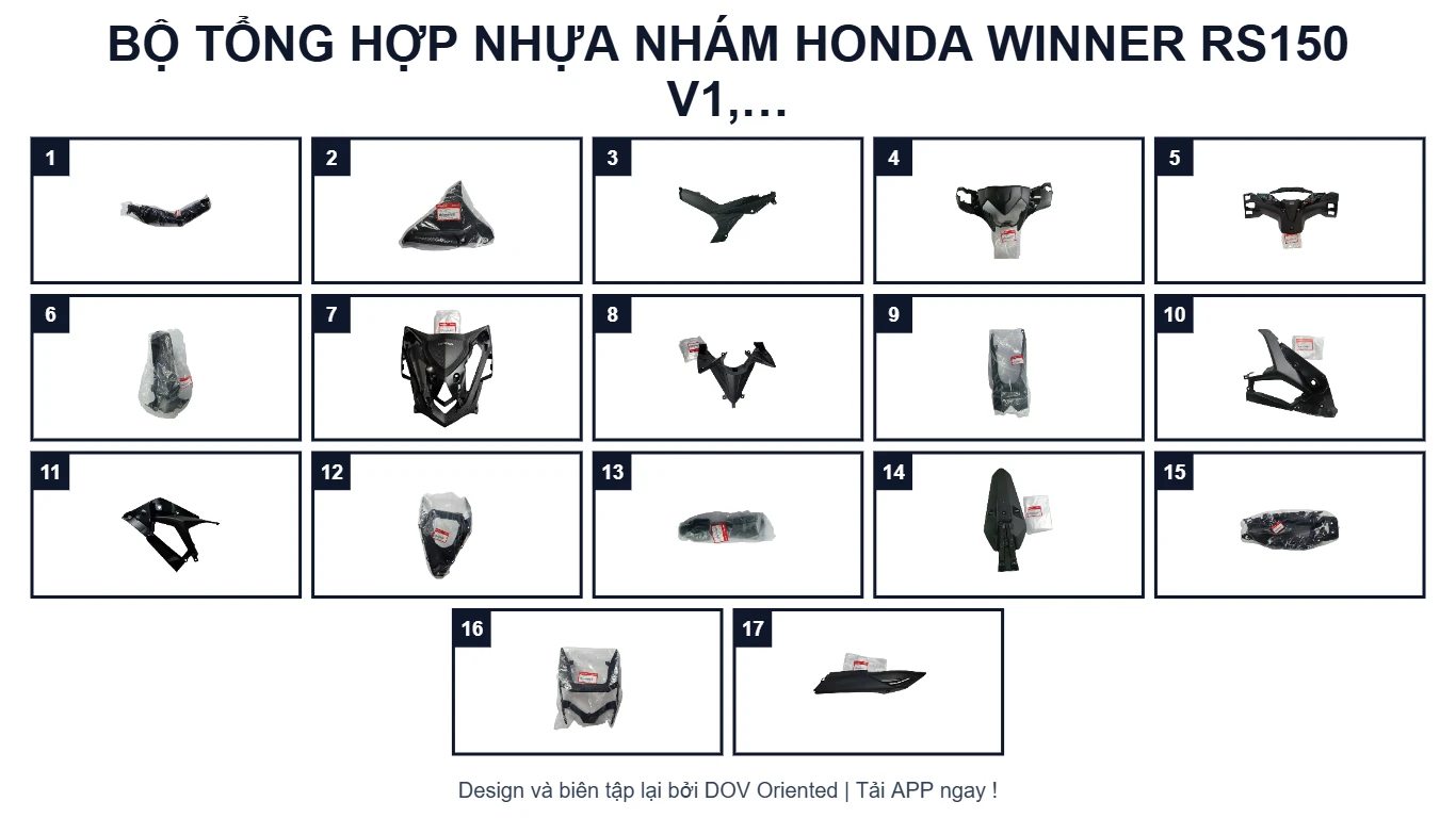 EPC BỘ TỔNG HỢP NHỰA NHÁM HONDA WINNER RS150 V1, V2
