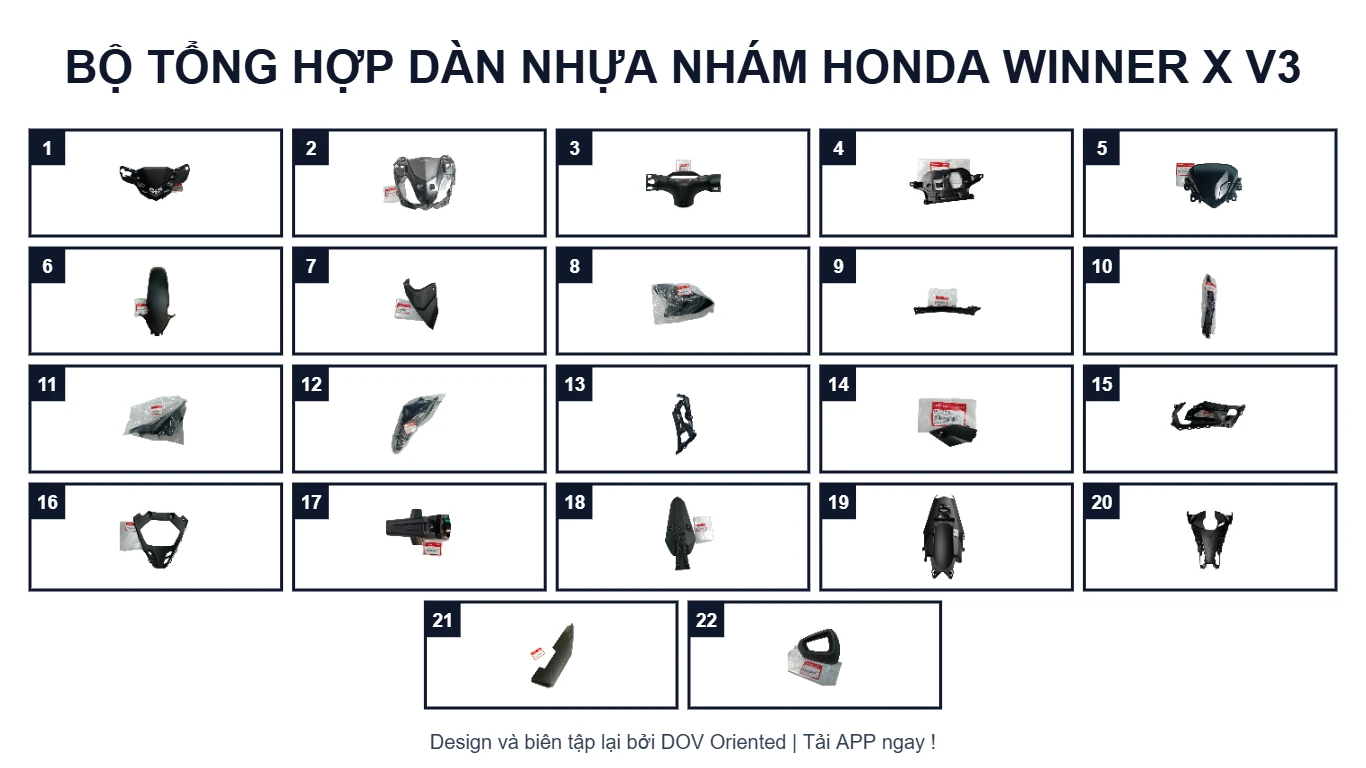 Sơ đồ EPC BỘ TỔNG HỢP DÀN NHỰA NHÁM HONDA WINNER X V3