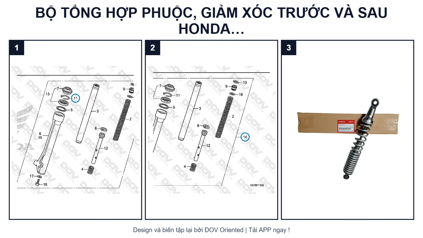 EPC BỘ TỔNG HỢP PHUỘC, GIẢM XÓC TRƯỚC VÀ SAU HONDA BLADE 110, BLADE SỐ (2016)