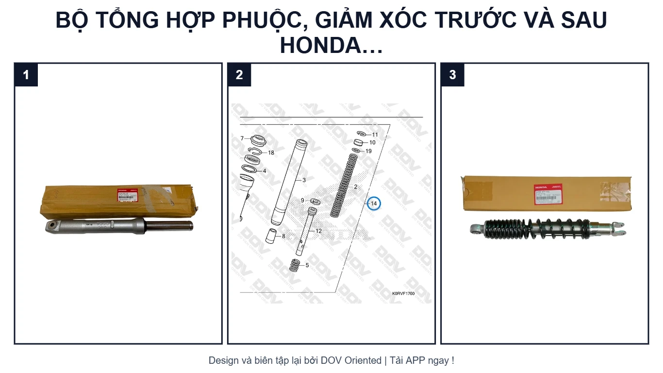 Sơ đồ EPC BỘ TỔNG HỢP PHUỘC, GIẢM XÓC TRƯỚC VÀ SAU HONDA SH 125 VÀ SH 150 (01/2020+)