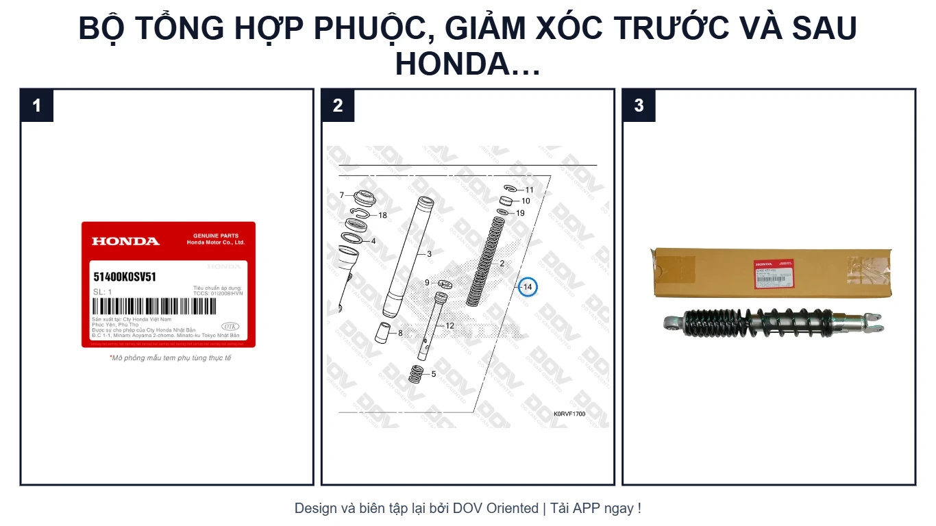 Sơ đồ EPC BỘ TỔNG HỢP PHUỘC, GIẢM XÓC TRƯỚC VÀ SAU HONDA SH 125 VÀ SH 160 (2023)