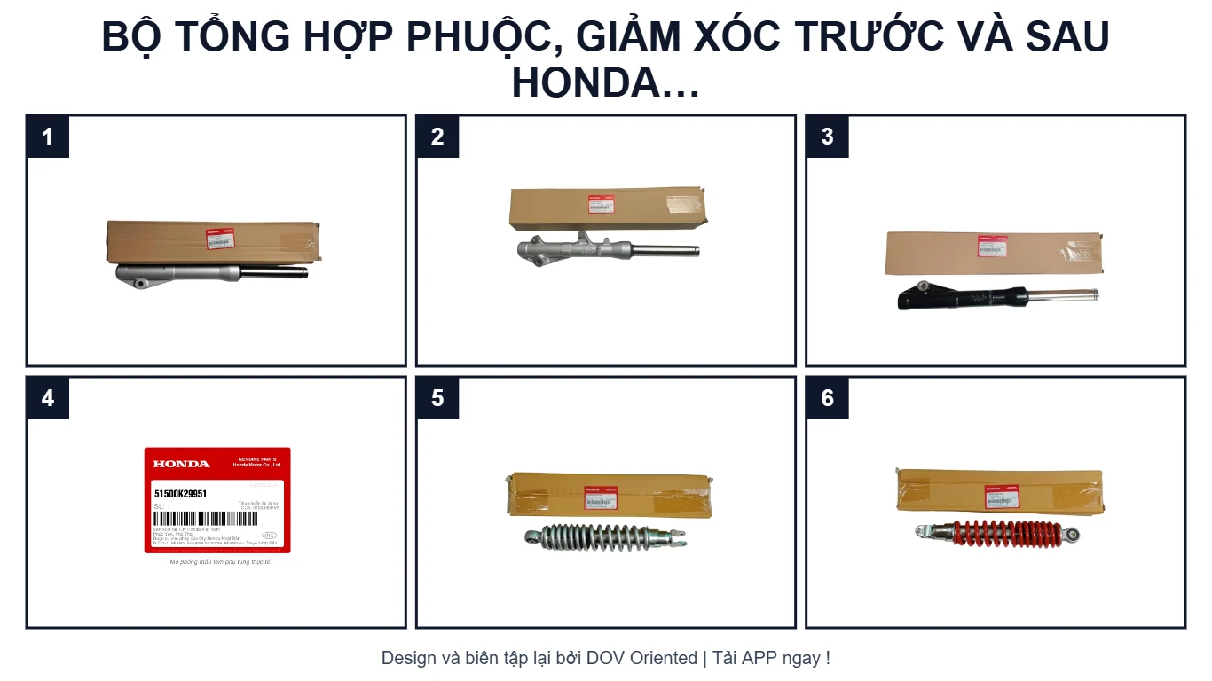 EPC BỘ TỔNG HỢP PHUỘC, GIẢM XÓC TRƯỚC VÀ SAU HONDA SH MODE (05/2013-12/2018)