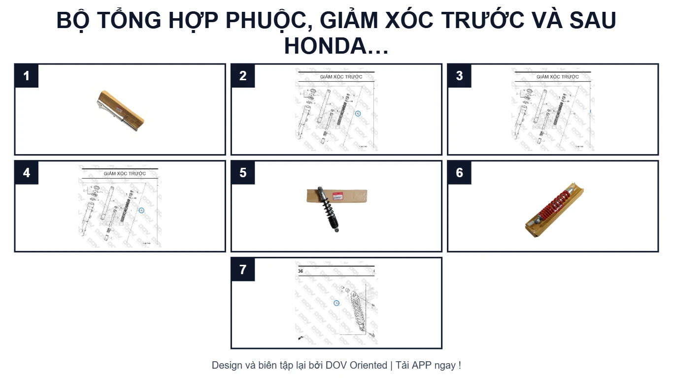 EPC BỘ TỔNG HỢP PHUỘC, GIẢM XÓC TRƯỚC VÀ SAU HONDA  SH MODE (07/2020+)