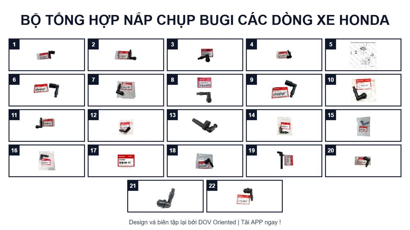 Sơ đồ EPC BỘ TỔNG HỢP NẮP CHỤP BUGI CÁC DÒNG XE HONDA