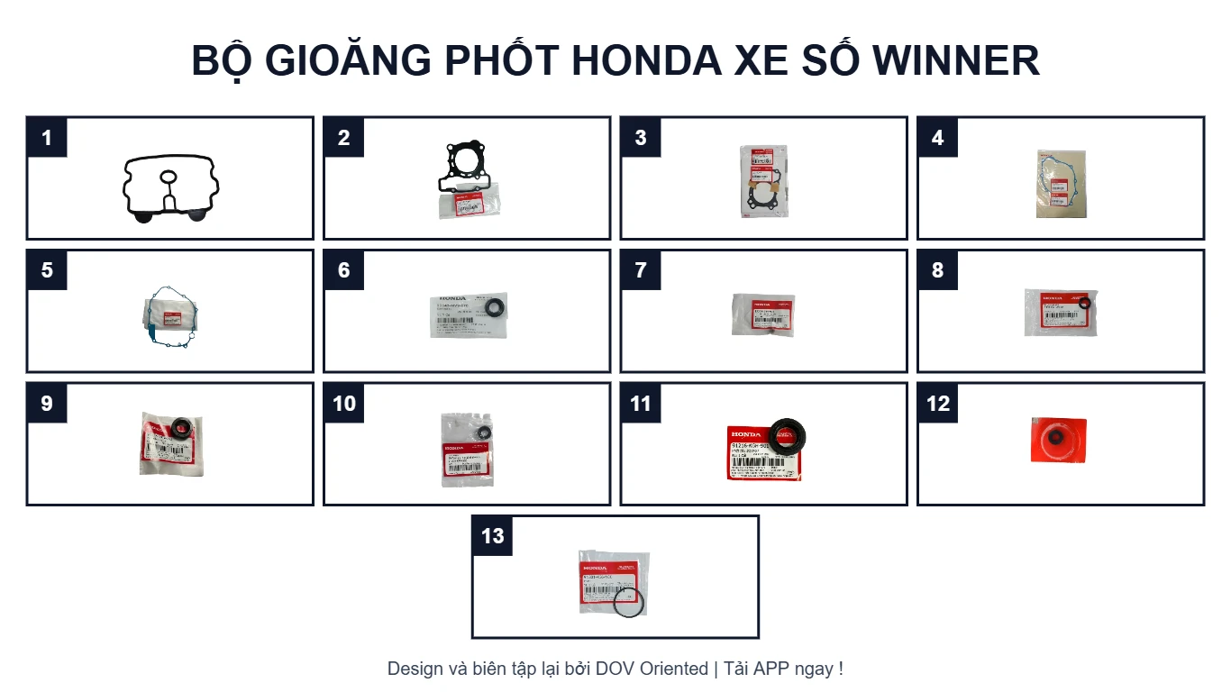 EPC Bộ Gioăng phốt HONDA xe số Winner