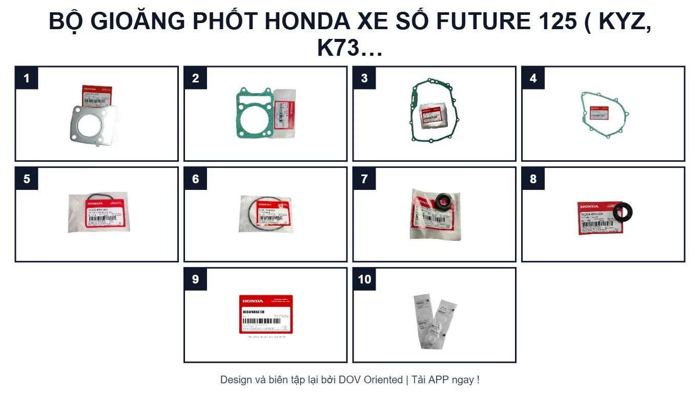 EPC Bộ Gioăng phốt HONDA xe số Future 125 ( kyz, k73 )