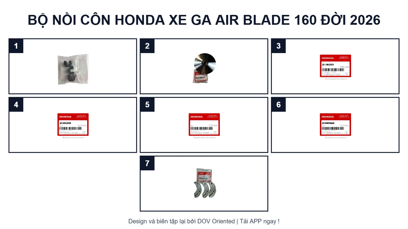 EPC Bộ nồi côn HONDA xe ga Air Blade 160 đời 2026