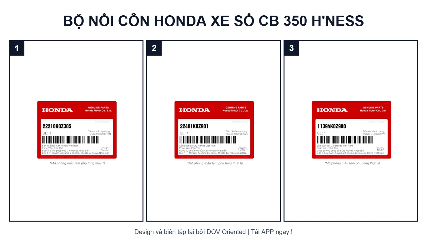 EPC Bộ nồi côn HONDA xe số CB 350 H'ness