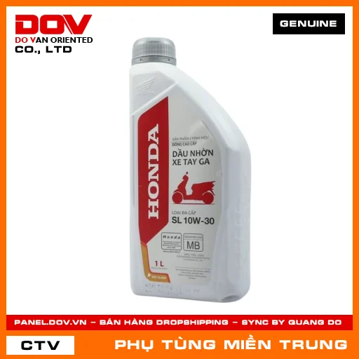 CHAI DẦU ĐỘNG CƠ XE GA SL-MB 10W-30 1L HONDA CHÍNH HÃNG (MÃ: 082322MBK1LVD) — 082322MBK1LVD