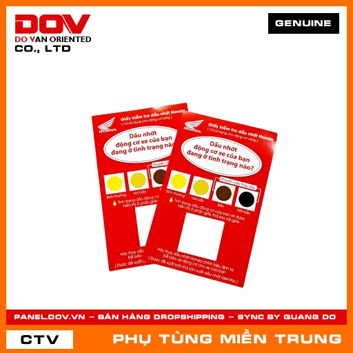 GIẤY THỬ DẦU NHỚT HONDA CHÍNH HÃNG (MÃ: 08OTPIDE100PCS) — 08OTPIDE100PCS