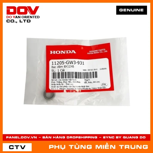 BẠC ĐỆM 8X12X6 HONDA CHÍNH HÃNG (MÃ: 11205GW3931) — 11205GW3931