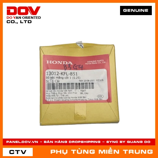 BỘ XÉC MĂNG CỐT 1 (0.25) HONDA CHÍNH HÃNG (MÃ: 13012KFL851) — 13012KFL851