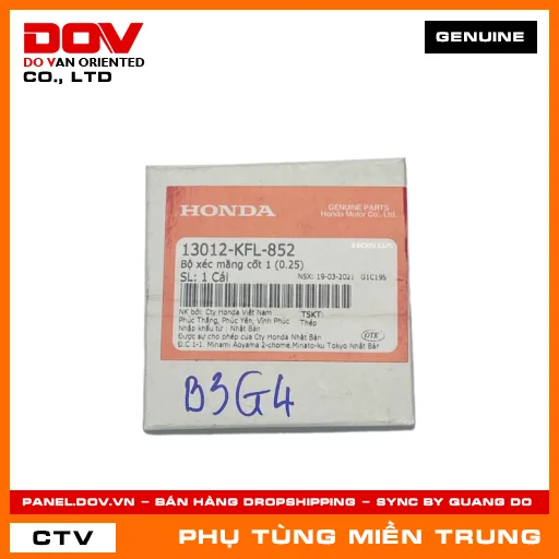 BỘ XÉC MĂNG CỐT 1 (0.25) HONDA CHÍNH HÃNG (MÃ: 13012KFL852) — 13012KFL852