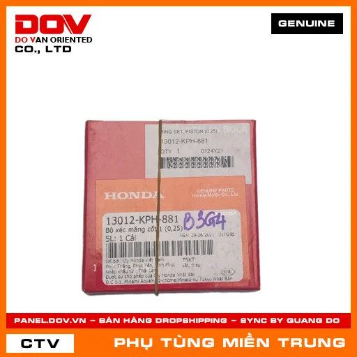 BỘ XÉC MĂNG CỐT 1 (0,25) HONDA CHÍNH HÃNG (MÃ: 13012KPH881) — 13012KPH881