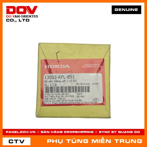 BỘ XÉC MĂNG CỐT 2 (0.50) HONDA CHÍNH HÃNG (MÃ: 13013KFL851) — 13013KFL851